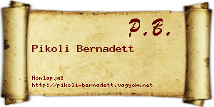 Pikoli Bernadett névjegykártya